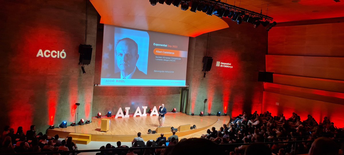 Una jornada para adentrarnos en los vericuetos de la IA en el #exponentialday2023 organizado por ACCIÓ. Let's discover, disrupt and enjoy. Business reach the next level.