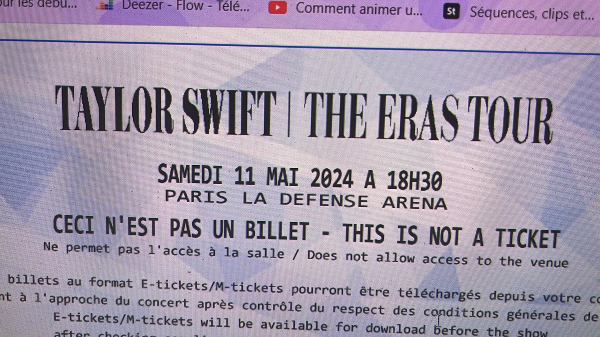 Après une bataille acharnée, j’ai mes deux places ❤️ #TSTheErasTour