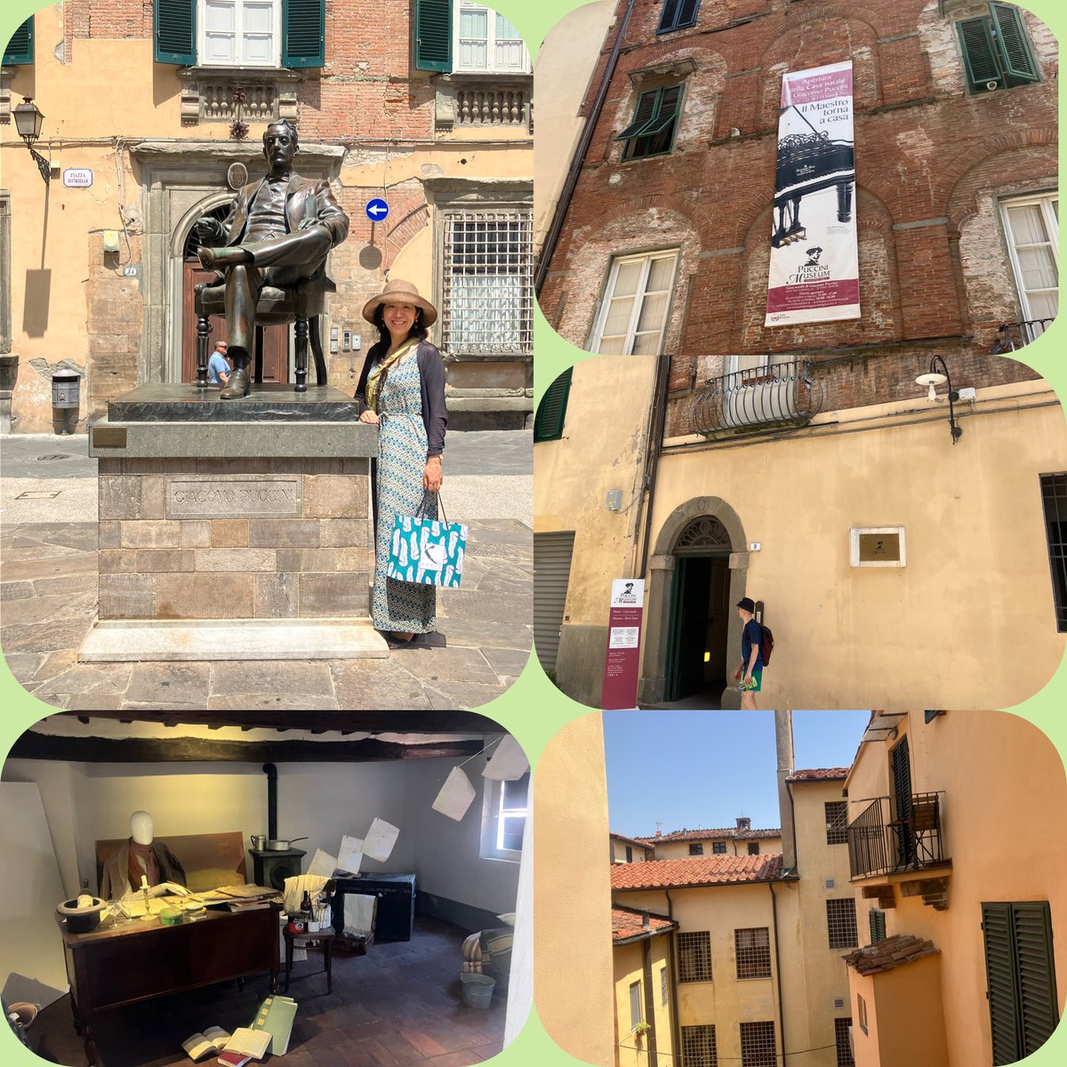 operayoko's tweet photo. プッチーニ聖地巡礼。
1枚目は生家のあるLucca。
2枚目は毎年フェスティバルが開催されるTorre del Lago Puccini、ヴィラが当時のまま残されており、三浦環さんやグラバー邸での写真がありました。通りにもTurandot、Tabarroなどプッチーニのオペラ名がつけられています。 https://t.co/mzzUad5ORY