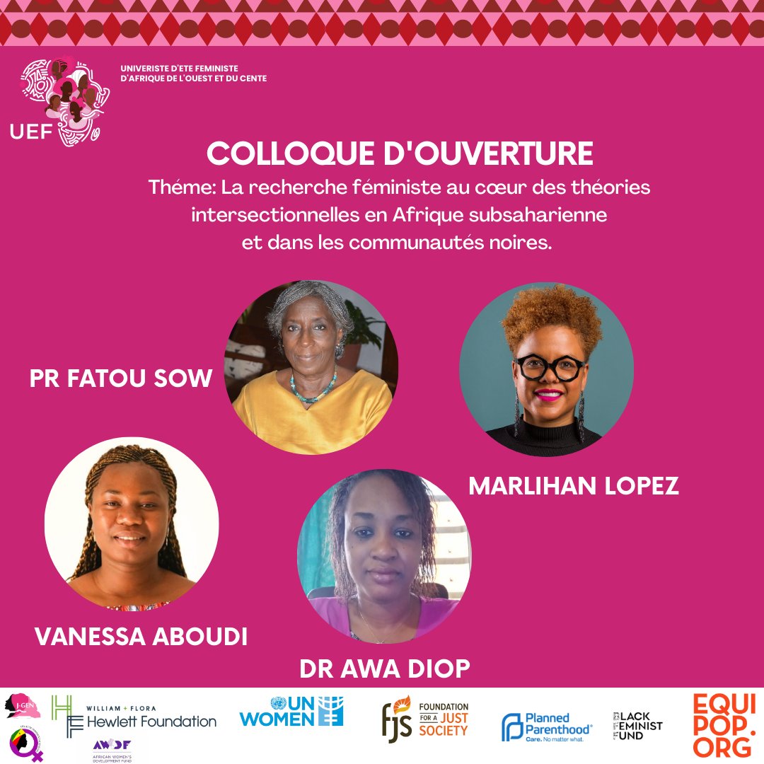 uefdakar23's tweet photo. Découvrez les panels de l'uef 23.
Thème : «La recherche féministe au cœur des théories intersectionnelles en Afrique subsaharienne et dans les communautés noires. » 
#uefaoc23 https://t.co/sYZI4FuZm0