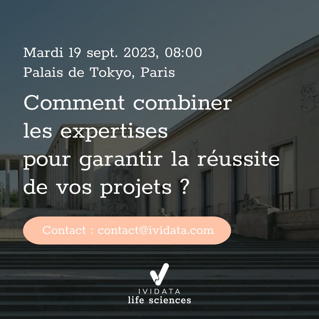 Qu’il s’agisse de garantir le succès d’un projet, d’une initiative ou d’une stratégie, combiner les bonnes expertises est🔑. Rdv le 19/09 avec nos 2 invités prestigieux, experts #santé &amp; #sport. Vous travaillez dans les #LifeSciences &amp; êtes intéressés : contact@ividata.com