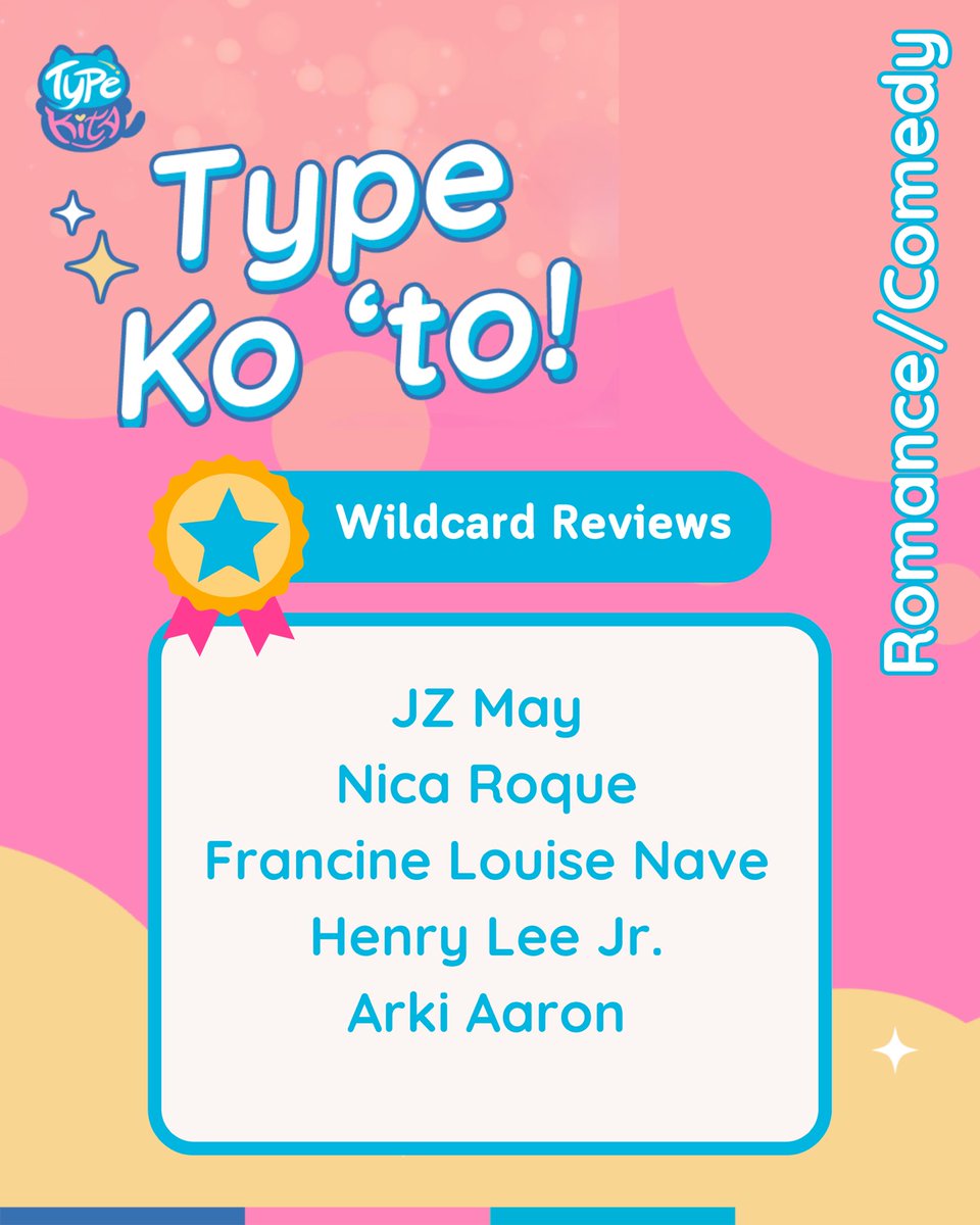 TypeKitaPH's tweet photo. ππ
#TKTypeKoTo Wednesday Winnersπ
π
Genre: Romance/Comedy
Here's our FIRST SET OF WINNERS for Day 1 of TK Type Ko 'To Story Review Contest! Congratulations! π
Thank you for joining Day 1 yesterday! Today's genre is Drama/Fantasy! π§π»ββοΈ
Write your reviews now <3
#TKTypeKoTo https://t.co/pmh0w9sgSH
