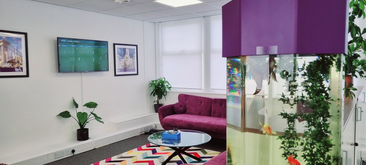 The <a href="/TravlawLegal/">Travlaw</a> fishies have a front row seat for the Women's World Cup! Don't think we'll be seeing much work out of them for the next 4 weeks! 🤣🐠🐟🐡😋⚽️ #WorldCup2023 #Travlawfishfamily