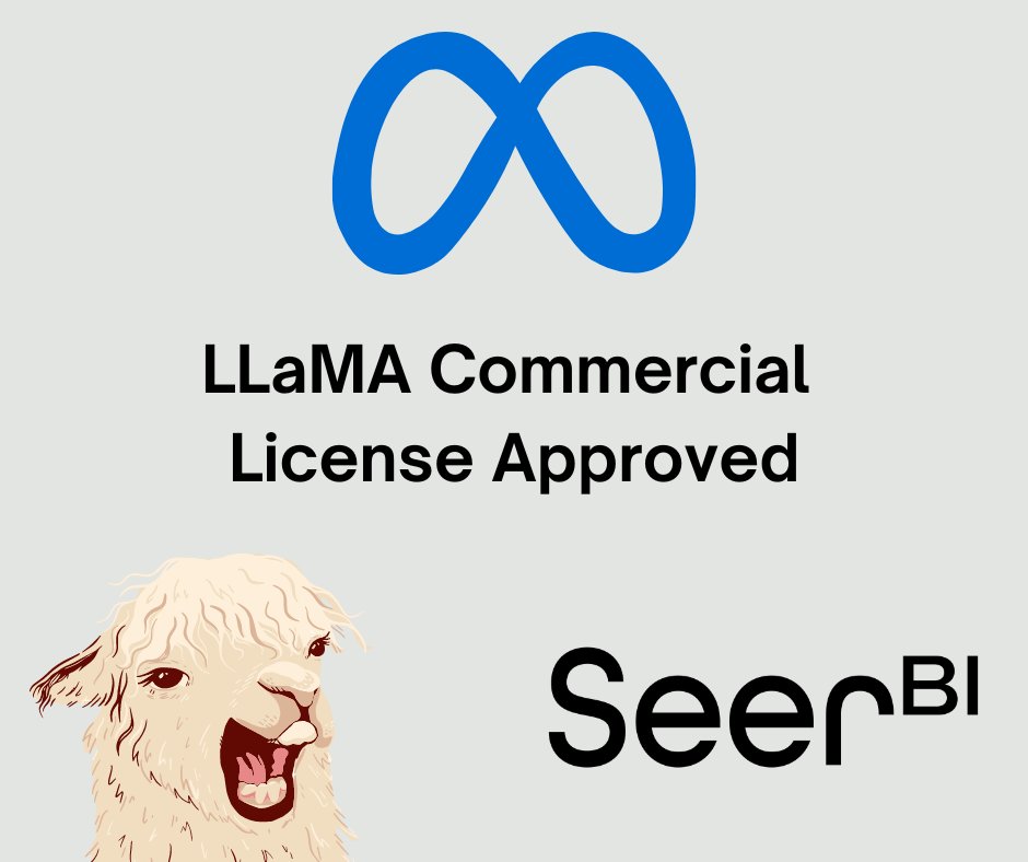 Thrilled to announce we've received commercial license approval from Meta AI for the new LLaMA 2 models! 

This game-changer boosts pre-trained models with up to 70B parameters &amp; 40% more tokens for enhanced context length. 

#AI #LLM #Chatbot 🚀🔥