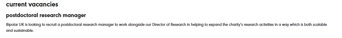 DrT_Gergel's tweet photo. @BipolarUK - v. excited to say that we are looking for a postdoc research manager to expand our research team 

Pls do share with people who might be interested

(Short application turnaround- but if you're interested &amp; can't meet deadline, let me know)

https://t.co/5gVF3oOfvB https://t.co/EDEMdgRcNF