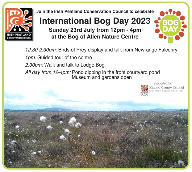 🇮🇪 Bog of Allen Nature Centre adventures, County Kildare, Ireland Join Irish Peatland Conservation Council to celebrate International Bog Day 2023 on Sunday 23rd July, at the Bog of Allen Nature Centre from 12-4pm. Visit ipcc.ie/events/ for more details. #LoveBogs 3/5