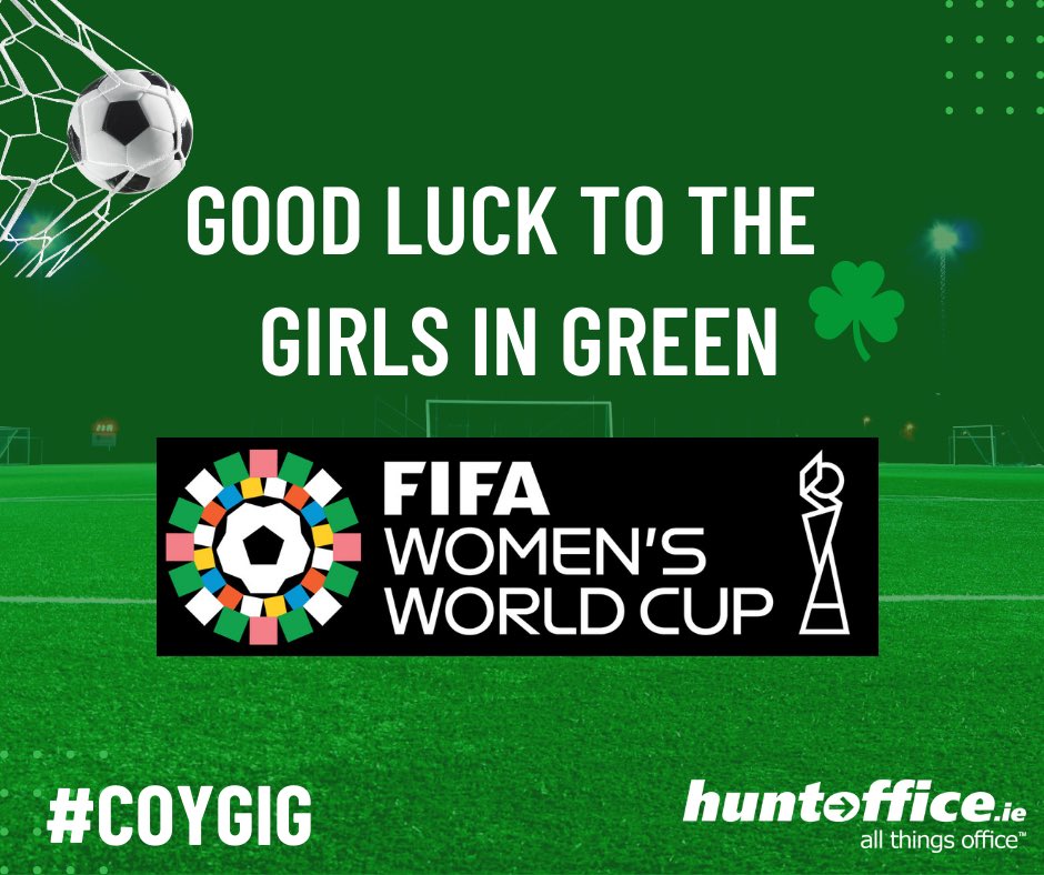 Hunt_Office's tweet photo. Best of luck to our amazing Irish Women's Team 💚☘️

#huntoffice #COYGIG #GirlsinGreen #Irish #ProudIrish #WorldCup #Football #FIFAWWC https://t.co/XPIpyTl2fK