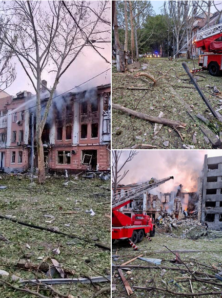 The consequences of the shelling of the city of Nikolaev by Russian troops