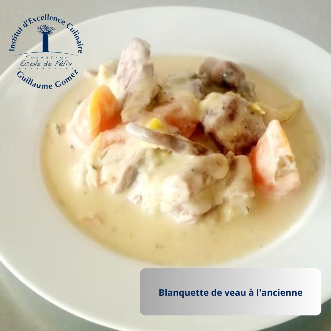 ECOLEDEFELIX's tweet photo. Blanquette de veau à l'ancienne, par les élèves de l'Institut d'Excellence culinaire Guillaume Gomez
#TravauxPratiques #guillaumegomez #ecoleculinaire #ArtsCulinaires #cuisine #fondationecoledefelix #PerePedro #oso #gambasbio #osofarming @LePerePedro @ggomez_chef https://t.co/XaPjZxqBUK