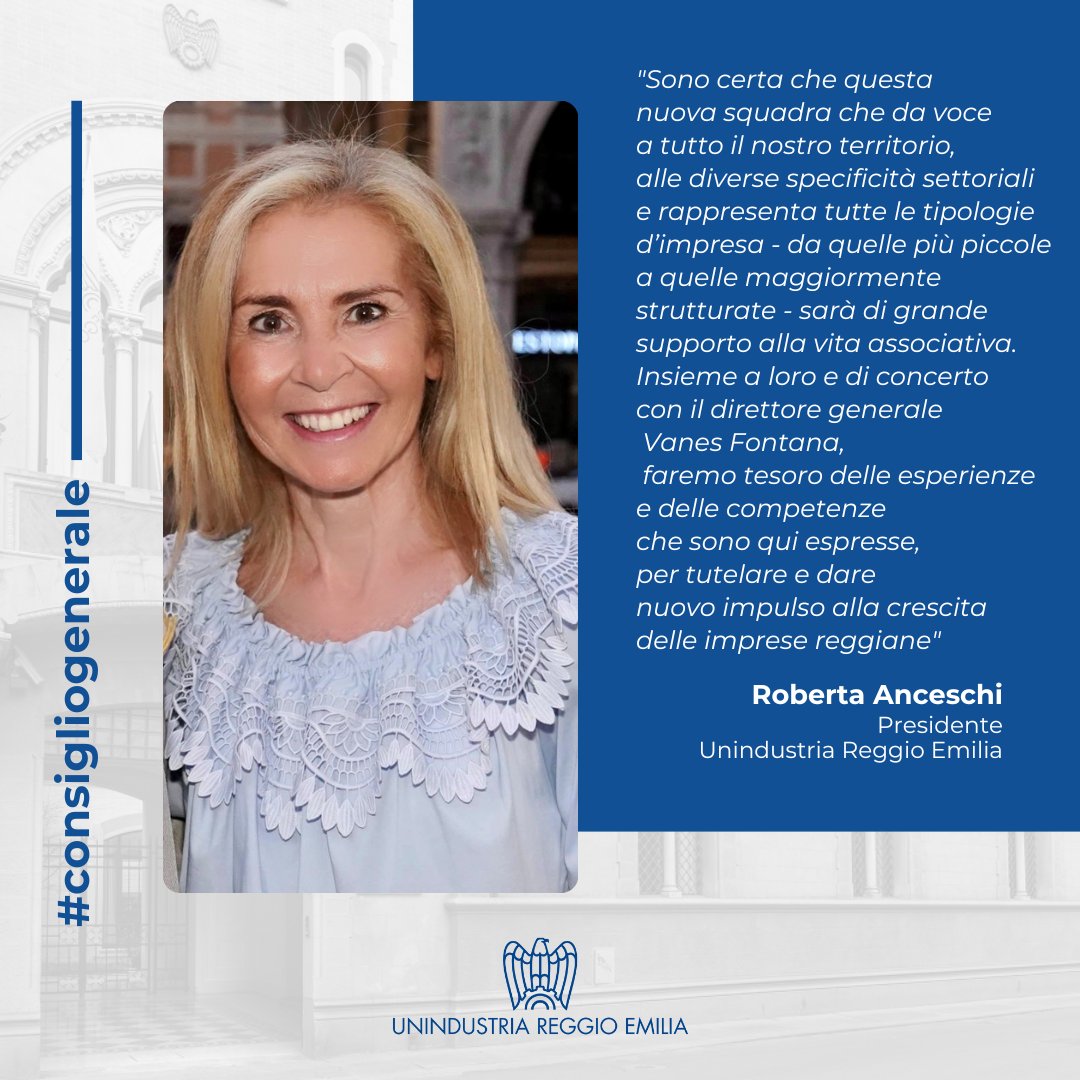 Unindustria Reggio Emilia (@unindustriare) on Twitter photo <a href="/UnindustriaRE/">Unindustria Reggio Emilia</a> ha rinnovato il Consiglio Generale
La nuova squadra affiancherà la presidente Roberta Anceschi alla guida dell’Associazione
Questi gli #imprenditori nominati🔗 bit.ly/44V8Fc3
#unindustriareggioemilia #consigliogenerale <a href="/UnindustriaRE/">Unindustria Reggio Emilia</a> ha rinnovato il Consiglio Generale
La nuova squadra affiancherà la presidente Roberta Anceschi alla guida dell’Associazione
Questi gli #imprenditori nominati🔗 bit.ly/44V8Fc3
#unindustriareggioemilia #consigliogenerale