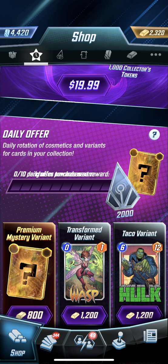 #marvelsnap #STOPspending  this is what all of our shops should look like.   This new system is terrible for the supporters who got them to this point.   Not spending should be all anyone is talking about.   #marvelsnapdeck