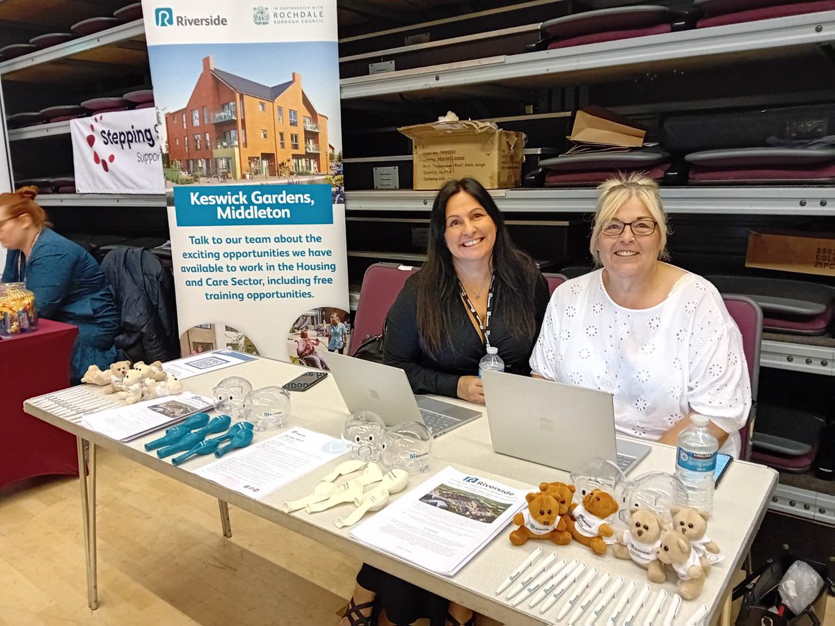Recruitment Event at the Middleton Arena - promoting Riverside job opportunities for Keswick Gardens Extra Care Scheme <a href="/nicholson_sally/">Sally Nichols</a> <a href="/RochdaleCouncil/">Rochdale Borough Council</a> <a href="/RiversideUK/">Riverside Group</a>