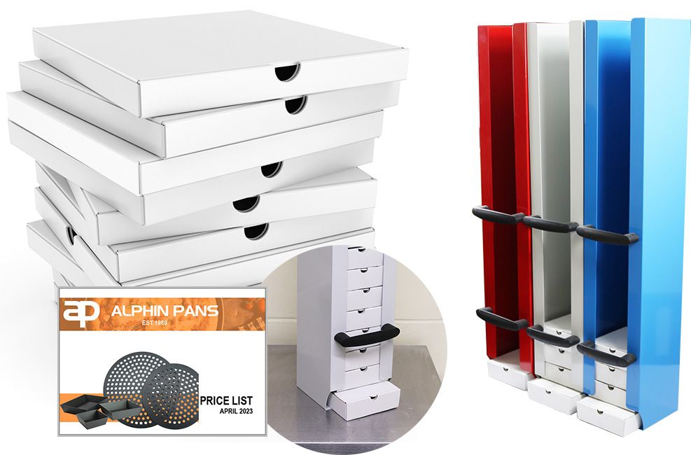 A featured product from Alphin Pans BOX-STORE with its innovative design allows you  to maximise space by stacking pizza boxes higher above the cut tables  or it can be hung on the wall.   Alphin Pans 01457 872486 .   <a href="/NWFollowers/">#NWFollowers</a> <a href="/ManchesterRT/">TicketTweeter</a> <a href="/HourBury/">BuryHour</a> <a href="/breakfastbizRT/">Breakfast BusinessRT</a>