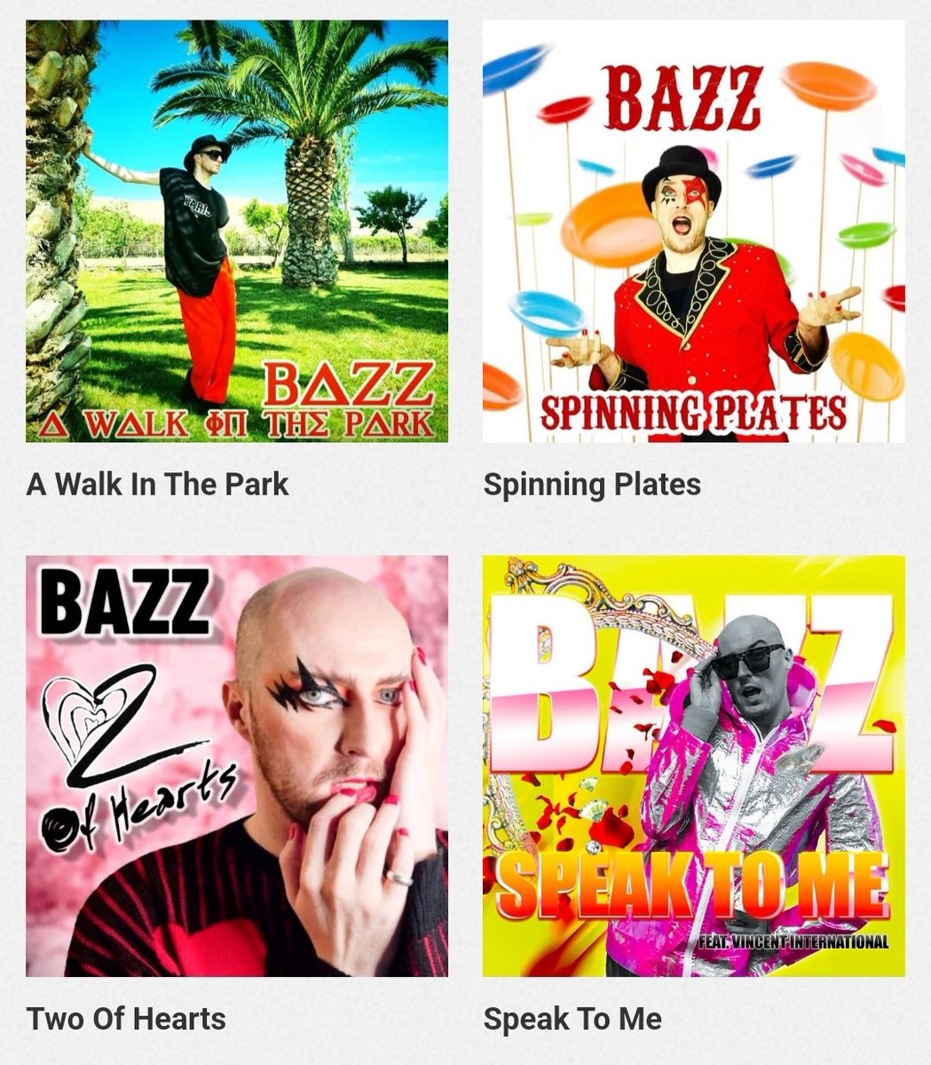Which is your fave?!! 🤷‍♂️🪩🎶🎧💿🌈🎤🏳️‍🌈

#AWalkInThePark 🌴
#SpinningPlates 🤡
#TwoOfHearts 💞
#SpeakToMe 👄

#Music #ProjectK #VincentInternational #MaxiMusicRecords #BazzEnergy #Releases #Singles #JuanMartinez #Europop #Eurohouse #EuroDisco #Disco #BAZZ #PopMusic #MusicLover