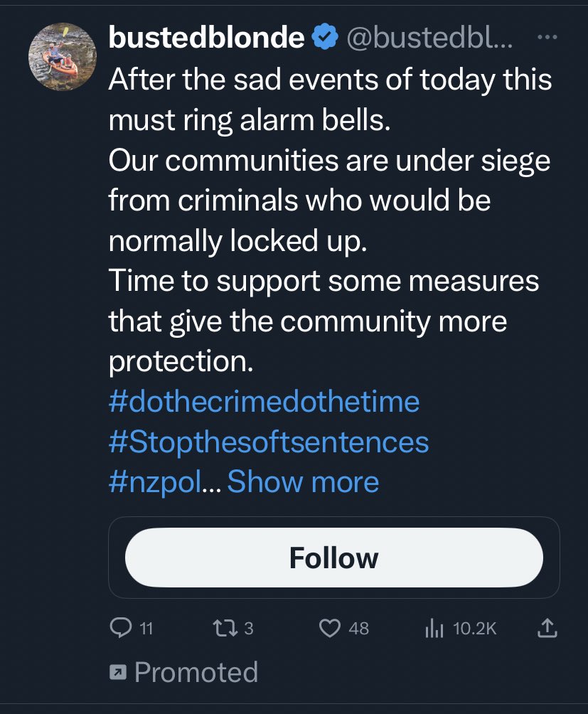 Why would someone go to the effort of promoting a post like this? On the day of the tragedy?? What’s wrong with these people?? #nzpol