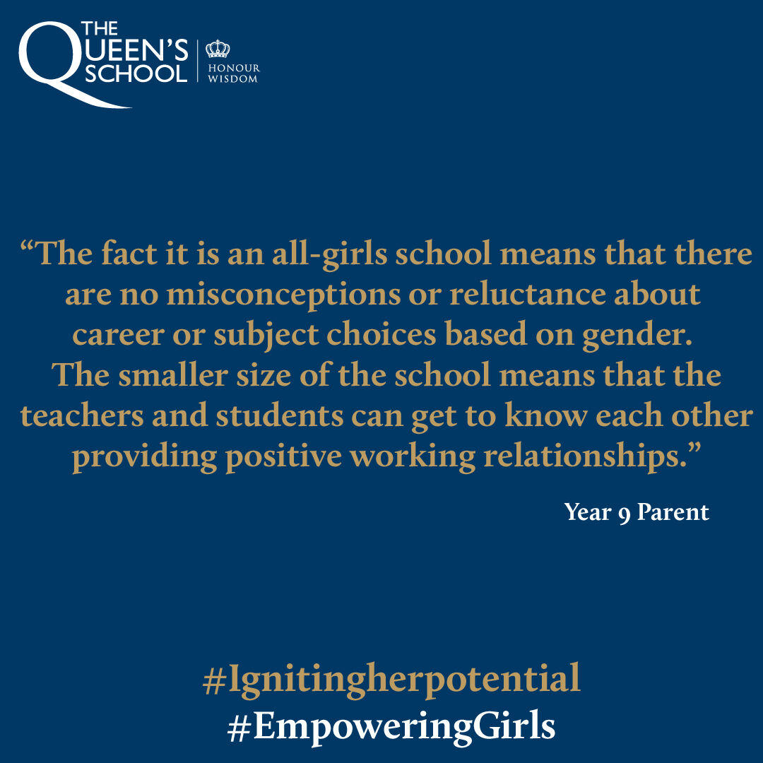 TheQueensSchool's tweet photo. We can talk about the benefits of an all-girls education all day long but it is something our parents really understand and value too. 😊 🥰 #testimonials #reviews #feedback #ParentView #singlesex #GirlsSchool #QueensSchoolChester https://t.co/gCnrLSg6dN