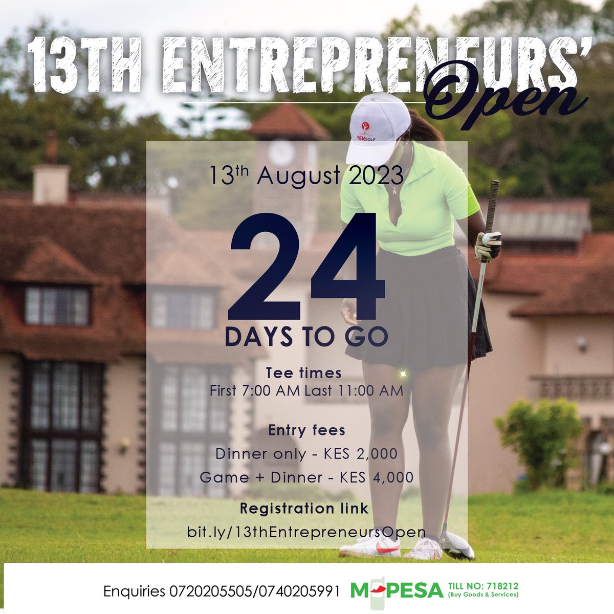 Registrations for our 13th #EntrepreneursOpen are ongoing. See details on last slide. Book your tee time via bit.ly/13thE…

📸 @abriankim

#YENGolf #YENGolfAlumni #KenyaAirForceGolfClub #KiambuGolfClub #WindsorGolfHotelandCountryClub