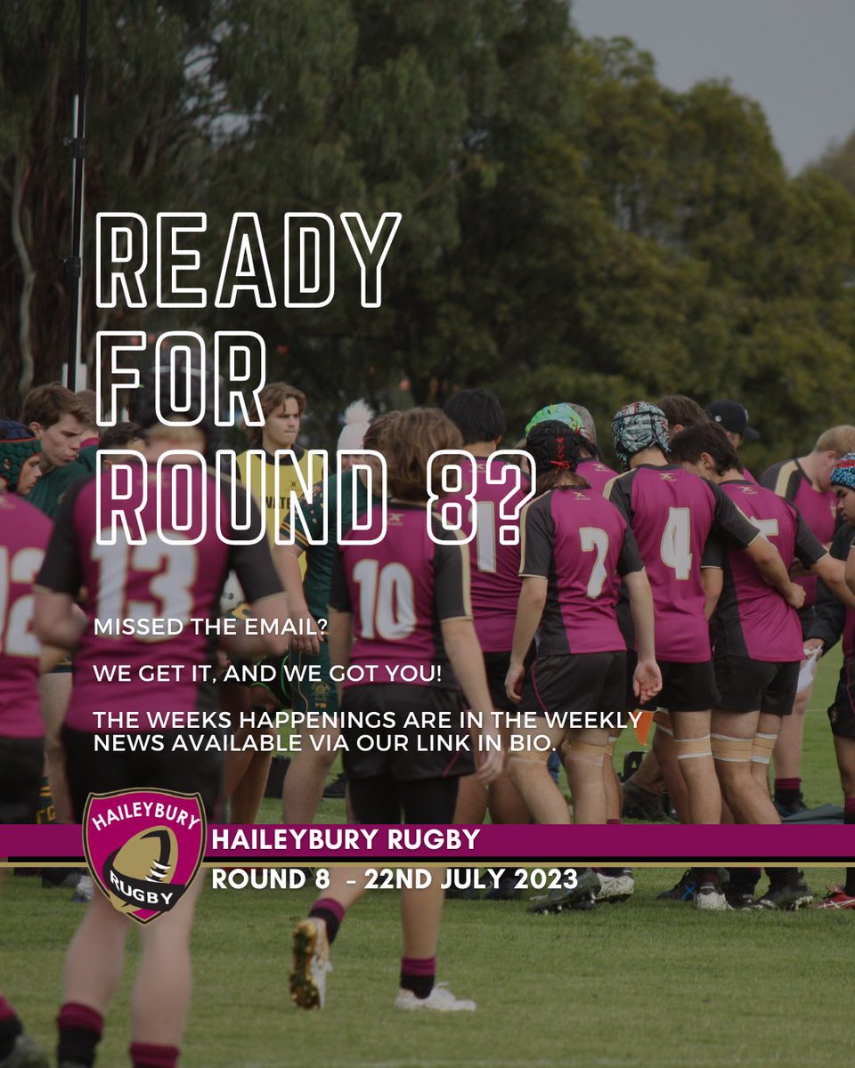 hy_Rush_Club's tweet photo. 🙋🙋♀️🙋♂️ Ready for Round 8?
Missed the email? We get it and we got you!
The weeks happenings are in the weekly news, available via https://t.co/5fjItZnzUs
#HaileyburyRugby #RushClub23 https://t.co/iX3cZpkHad
