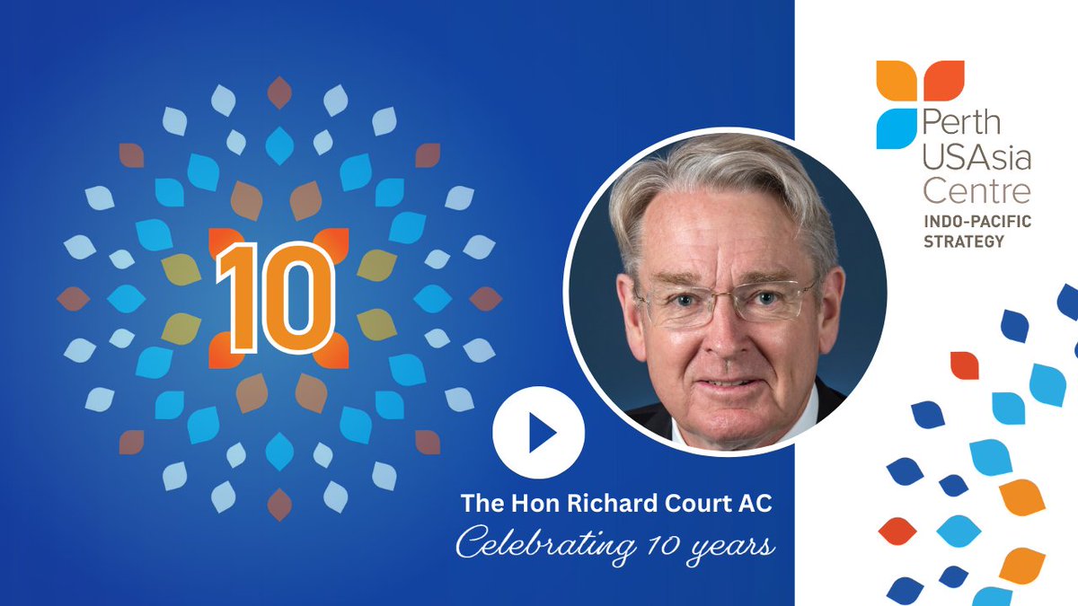 '#Perth is now seen as the centre of the most dynamic economic region in the world, the #IndoPacific,' says Hon Richard Court AC. 'The @PerthUSAsia Centre has in the past 10 years built up this remarkable reputation for quality research.' #CentreAt10 

🎬 youtu.be/On3vgKsDrbA