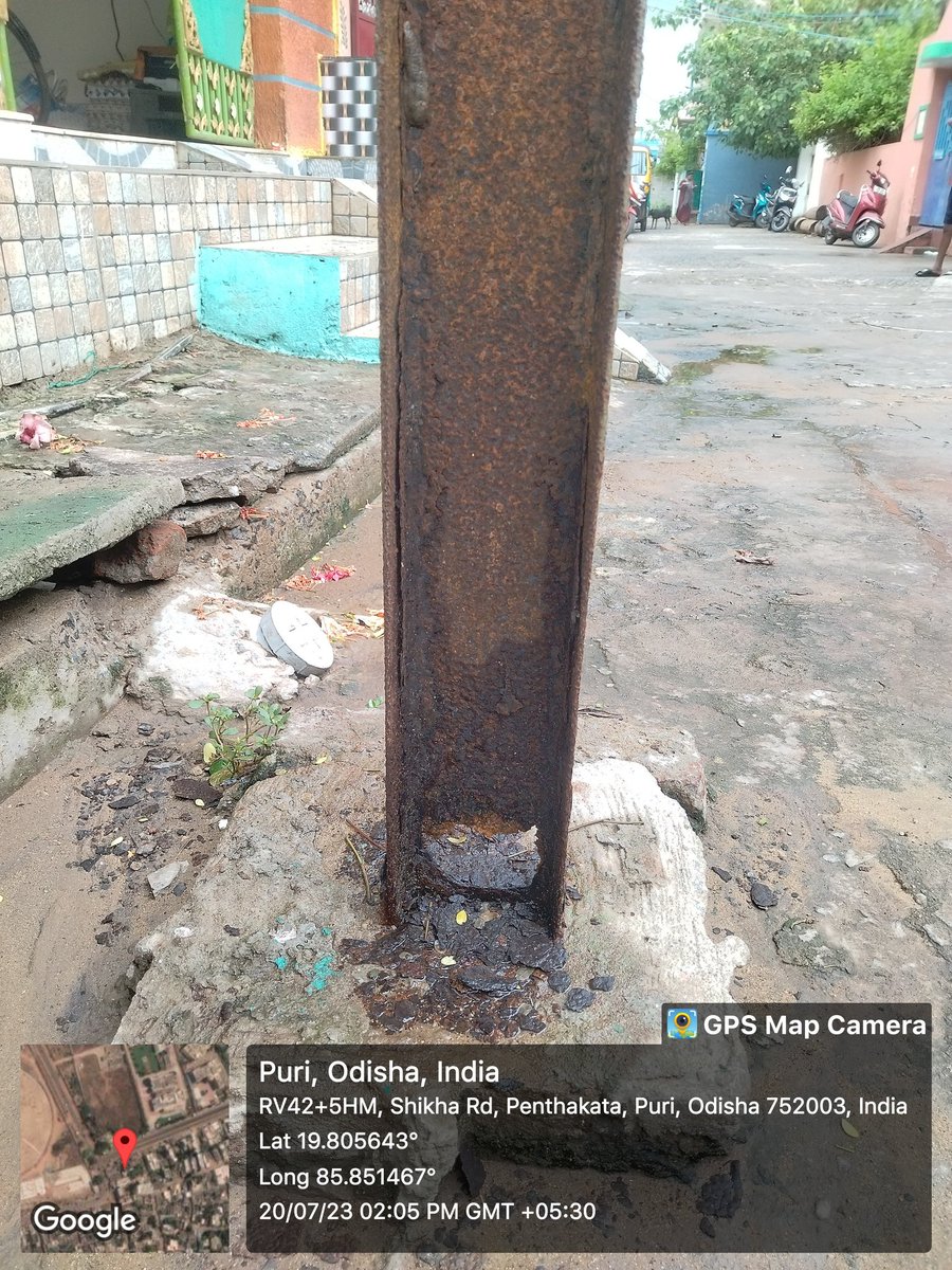 sksahoooo's tweet photo. ପେଣ୍ଠକଟା ଭୂଦାନ ନଗର ଗଳି 1 ରେ ଲାଗିଥିବା ଖୁଣ୍ଟି ବର୍ତ୍ତମାନ ବିପଦଶଙ୍କୁଳ ଅବସ୍ଥାରେ ଅଛି। କୌଣସି ଅଘଟଣ ଘଟିବା ପୂର୍ବରୁ ସ୍ଥାୟୀ ସମାଧାନ କରିବାକୁ ଅନୁରୋଧ। @OfficialTeamATA @Puri_Official @TpcodlT81047 @samarth_verma @MBismaya @DebendraSubudh1 https://t.co/M1GOdGX6I8