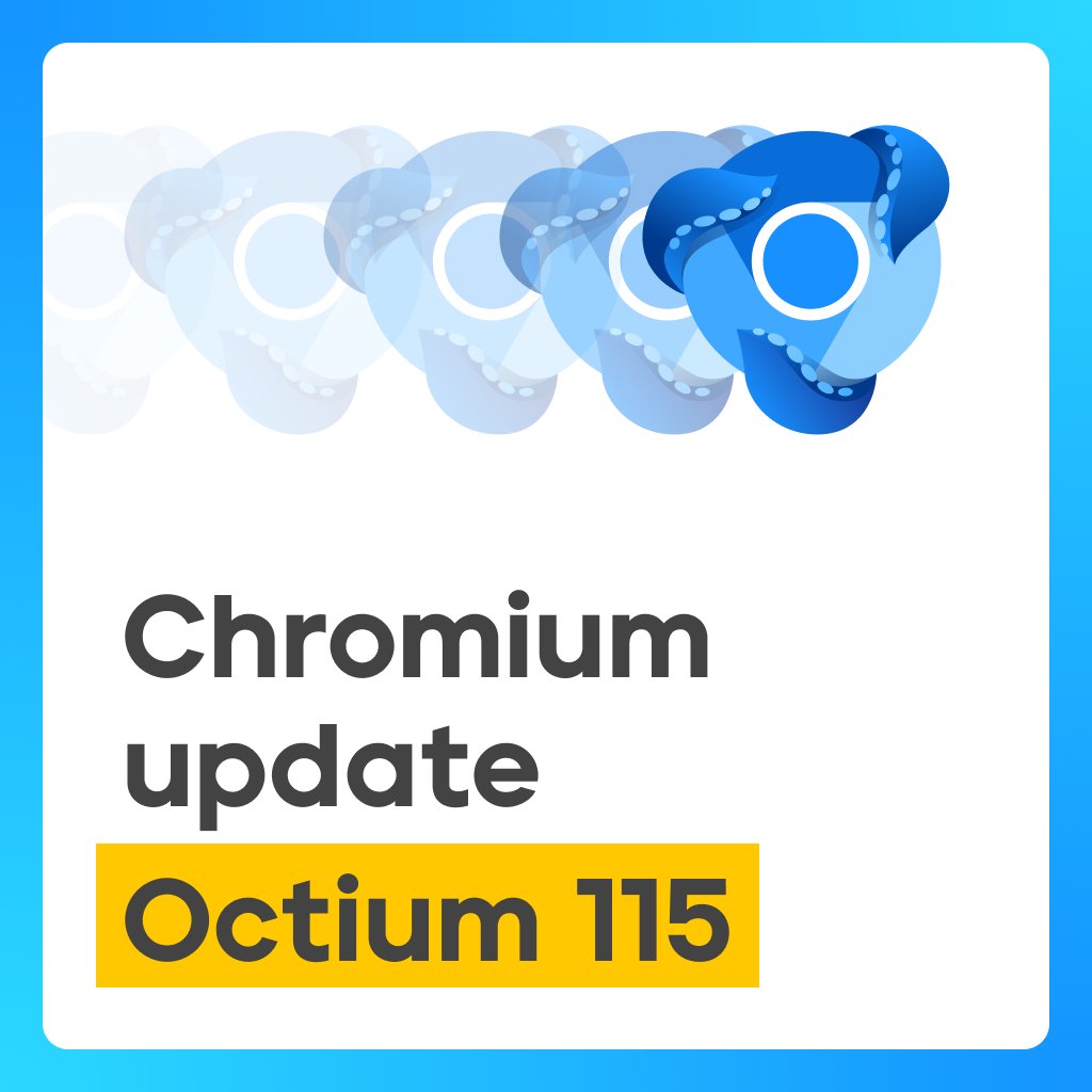OctoBrowser's tweet photo. ⚡️ Octium Update

Browser kernel updated to Chromium 115

#octobrowser #octium #update #chromium https://t.co/1Duw5nVYAq