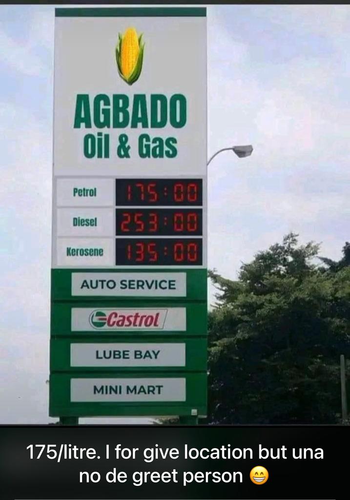 <a href="/aonanuga1956/">Bayo Onanuga, OON, CON</a> For the nearest Agbado fuel station text shegge to 419.  Thank me later.