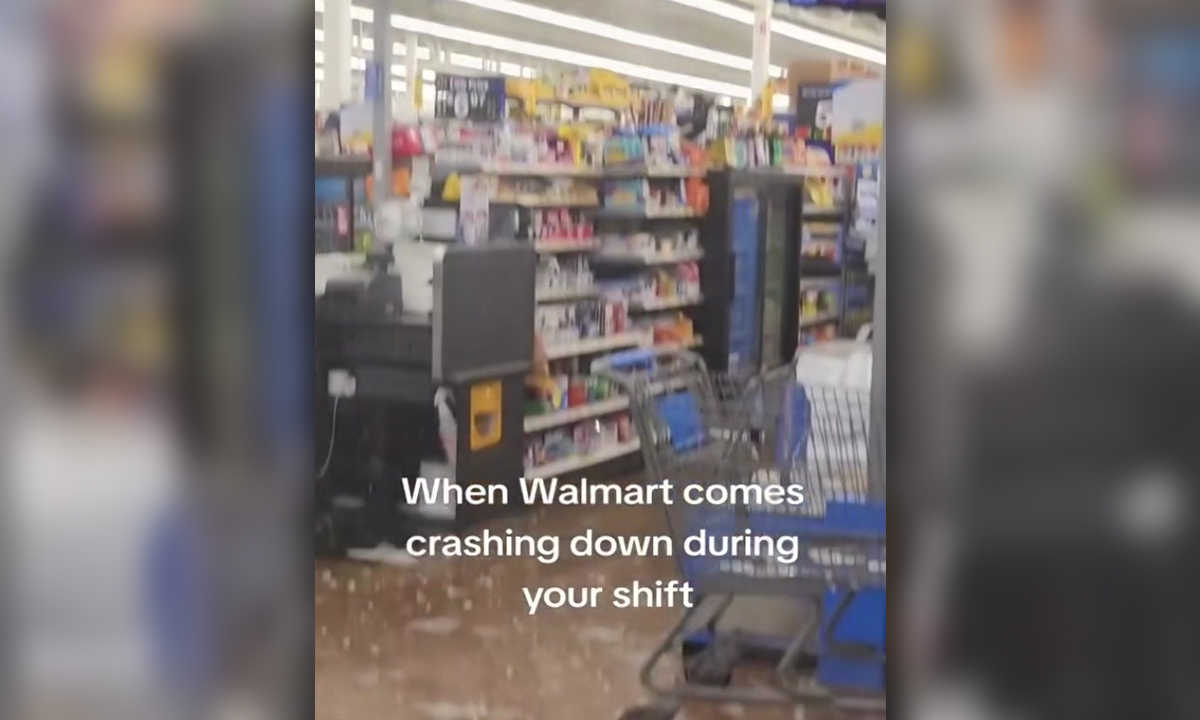 WATCH: Hail smashed right through the roof of the Walmart in Rice Lake, Wisconsin during Wednesday night's storms. | https://t.co/1ffkTd9UM2 https://t.co/vvvAVYRelP