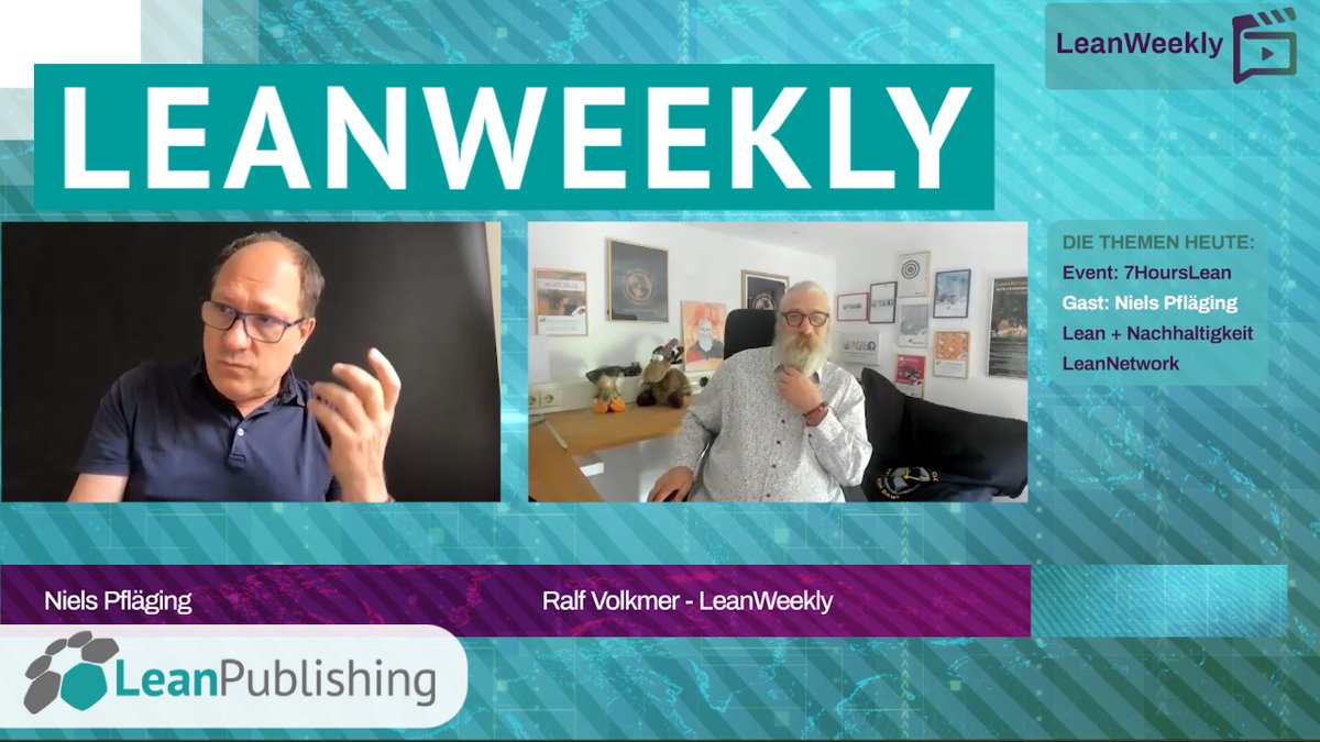 LeanKnowledge's tweet photo. In Ausgabe #2 von #LeanWeekly war Niels Pfläging bei unserem Kollegen Ralf Volkmer zu Gast. Außerdem stellt Euch der Kollege unsere Veranstaltung #7HoursLean vor sowie unsere Umfrage zur Bedeutung von Lean Management und Nachhaltigkeit in Organisationen. https://t.co/UMLEB4ekuU https://t.co/CZFTNHOxYa