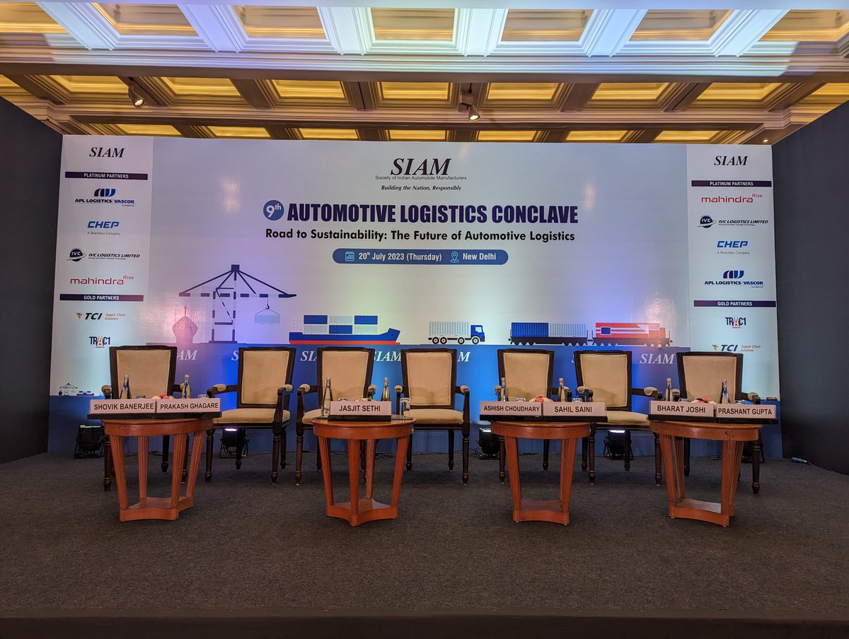 siamindia's tweet photo. The stage is all set for the 9th #SIAMLogisticsConclave.

Keep watching this space as we share the key learnings and insights from our forthcoming sessions on the future of #Automotive Logistics. #BTNR #RoadToSustainability https://t.co/8StMXKwngE