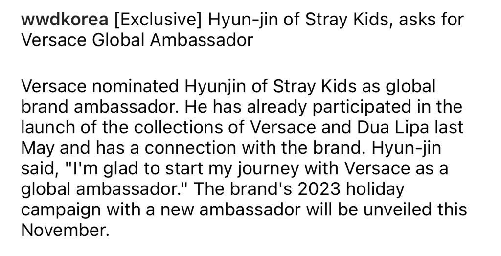 УЖЕ В НОЯБРЕ ЧТО

HYUNJIN VERSACE AMBASSADOR 
#HYUNJINxVERSACE 
#HyunjinForVersace