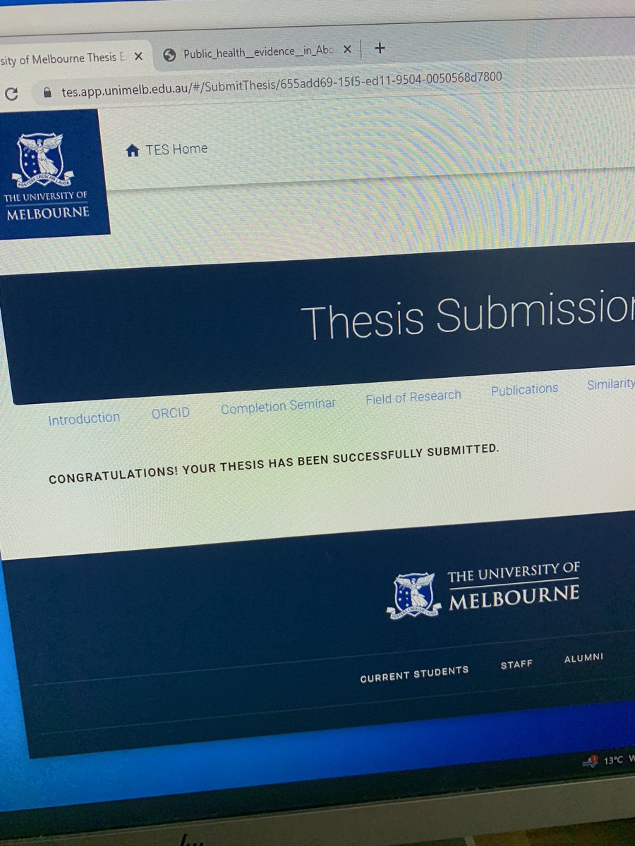 What a relief to finally submit my PhD thesis “Public health ‘evidence’ in Aboriginal settings: past, present and future”
I’m so very grateful to all who supported me to get to this stage 🙌🏼