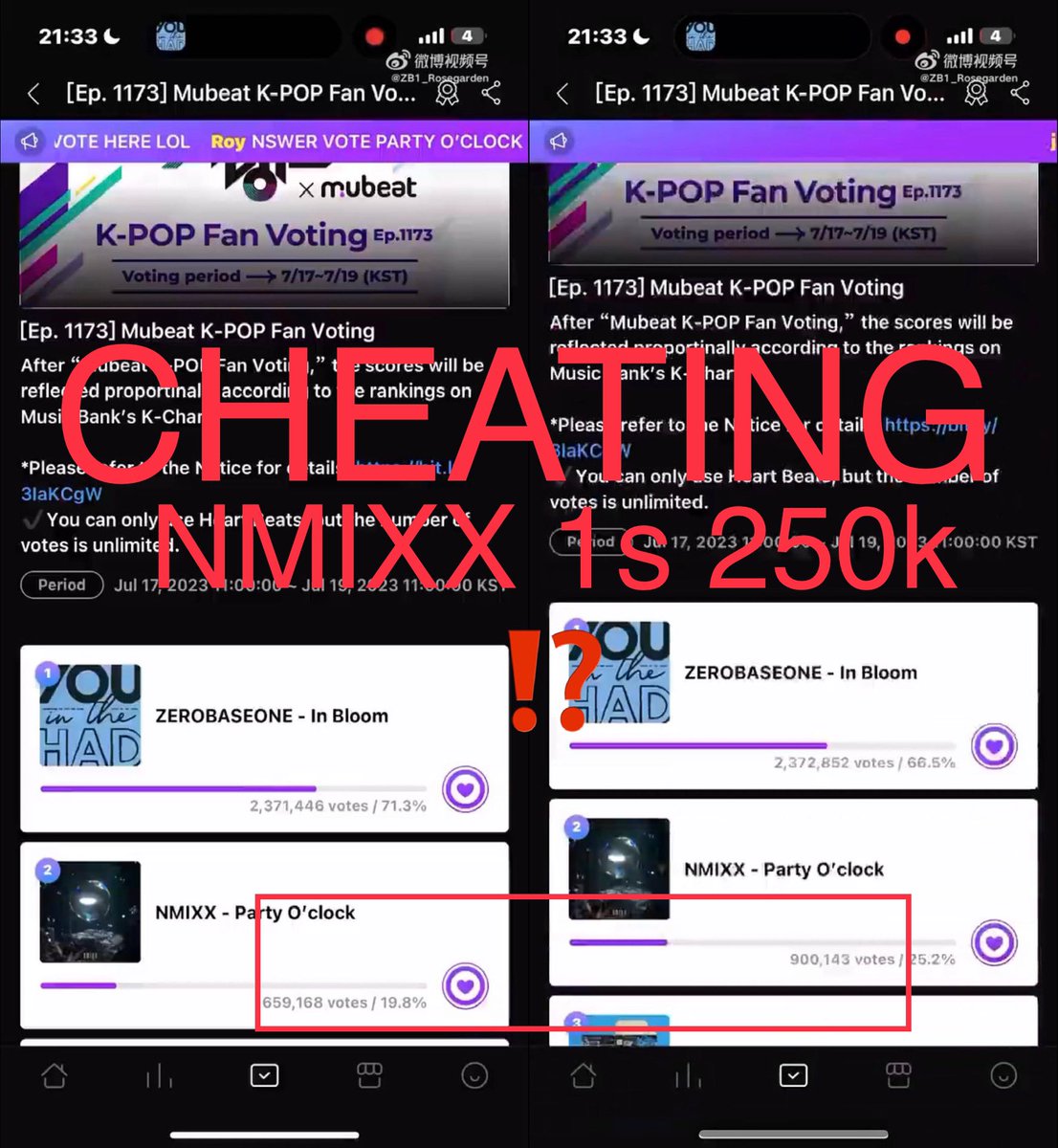 Chrissy08733319's tweet photo. Zeroses, wake up and fight for our boys โผ๏ธMubeat allowing others to cheat on voting is so disrespectful to our efforts โผ๏ธ
A FAIR COMPETITION is the only thing we ask. Letโs ask @MubeatOfficial to double check the questionable votesโผ๏ธ
#ZEROBASEONE #InBloom2ndWin https://t.co/MrpWxLOimK