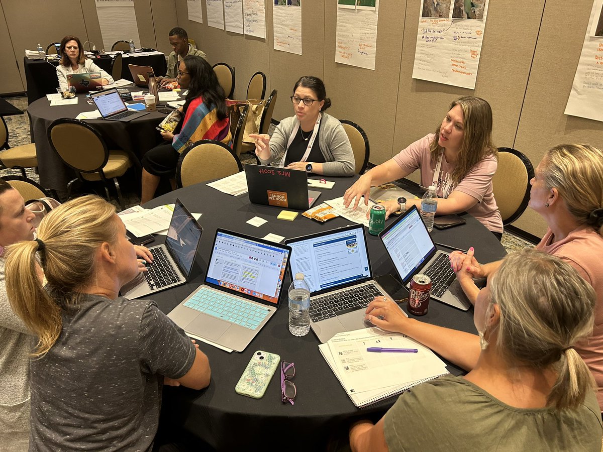 TheRealMrsMeeks's tweet photo. Day 2 of @newtechnetwork #NTAC did not disappoint! We learned more about authenticity in projects and teacher &amp; student rubrics to assess growth, not just at the end, but throughout the project. It was a great day of learning &amp; planning for implementation!  #1LISD https://t.co/WPImLsurDQ