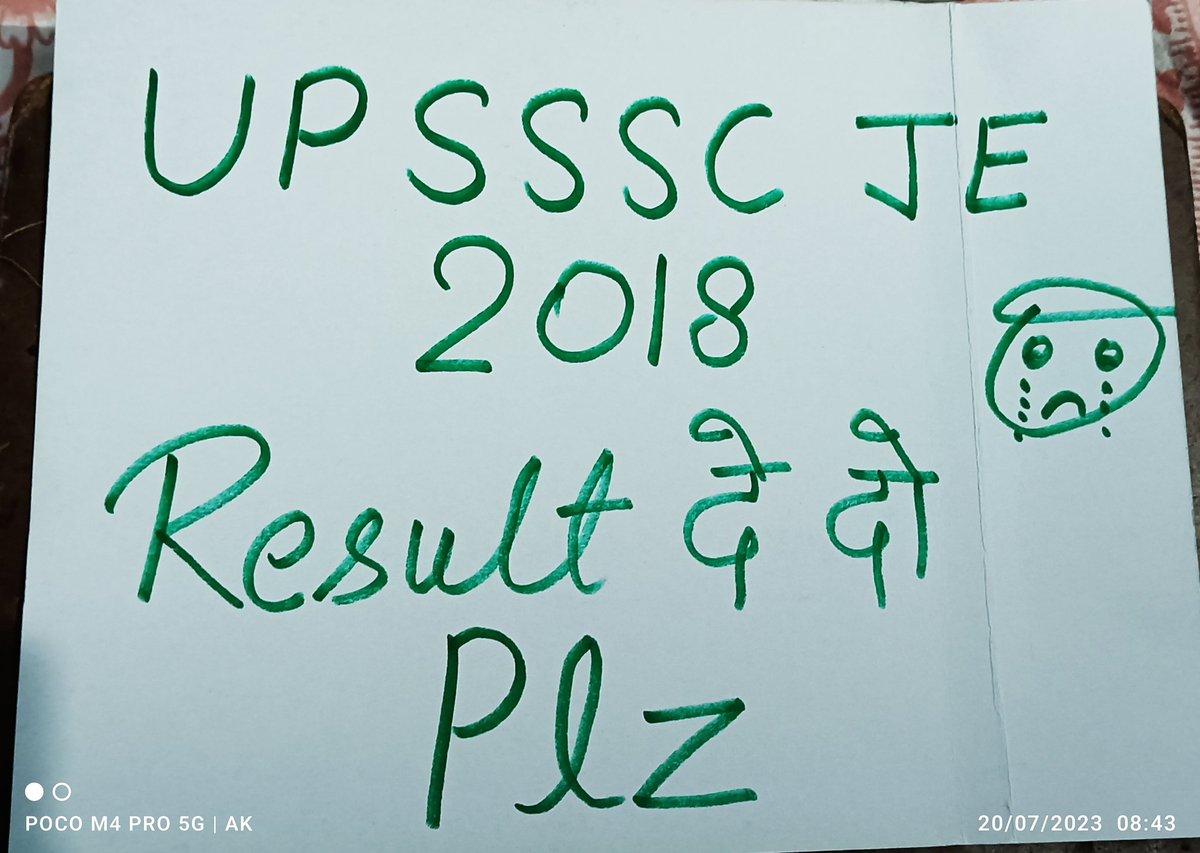 AkankshaT44039's tweet photo. #declare_upsssc_je2018_result
आखिर कब तक सहेंगे अत्याचार, अब करो रिजल्ट पे वार , बहुत हुआ आश्वासन ,अब तो सचिव जी रिजल्ट दे  दीजिए । हम जेई 2018 वालो से इतना भेदभाव क्यों? कितना रुलाएंगे  आप हम लोगो को यहां सब डेली ताने देते है ।
#जेई_रिजल्ट_जारी_करो
#UPSSSC_JE2018_Result https://t.co/vexF7rnH5r