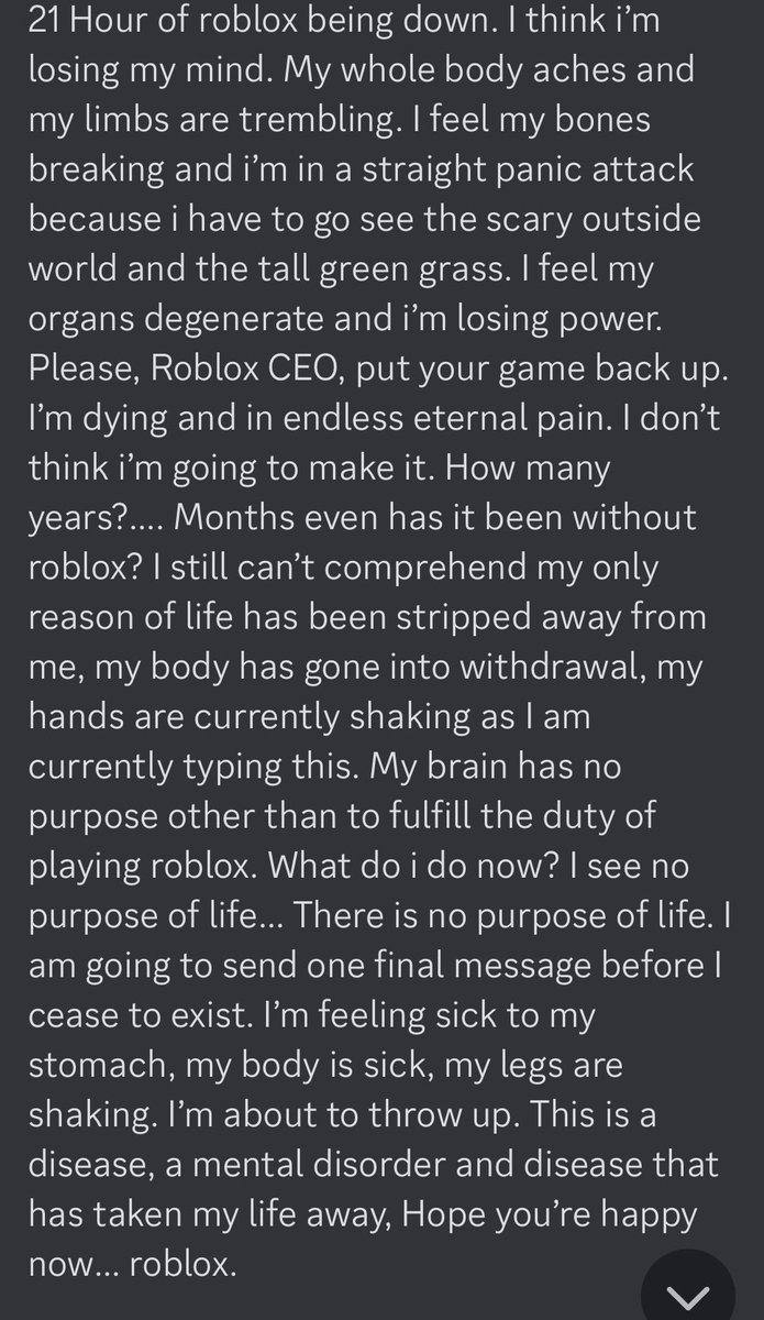 Ohio1Only's tweet image. Bruh #robloxshutdown