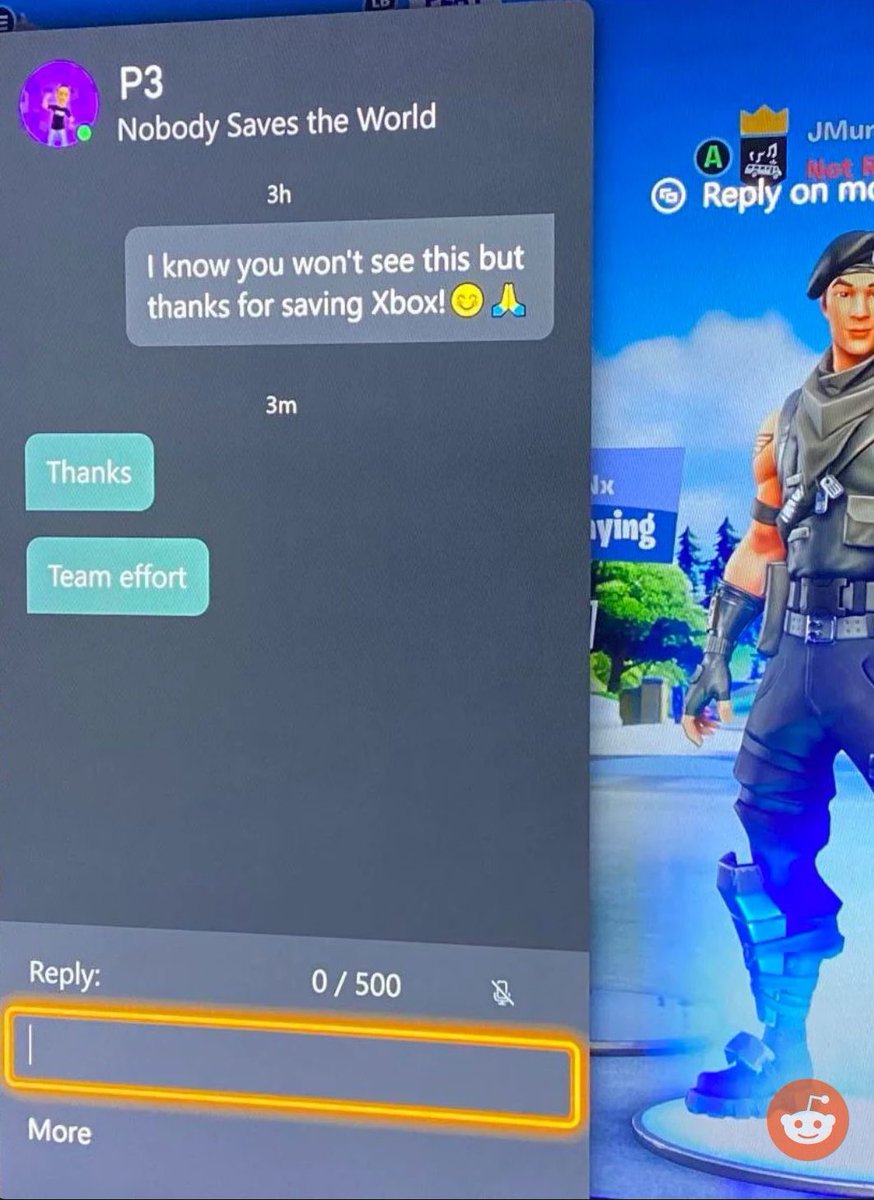 GAMERNEWSonX's tweet photo. 8 days ago, Reddit user u/JMurker315 sent @XboxP3 (Phil Spencer) a message on #Xbox..

..and we’re not going to lie, Phil’s response was short, but humble and wholesome 💚 https://t.co/wa5xnSYupD