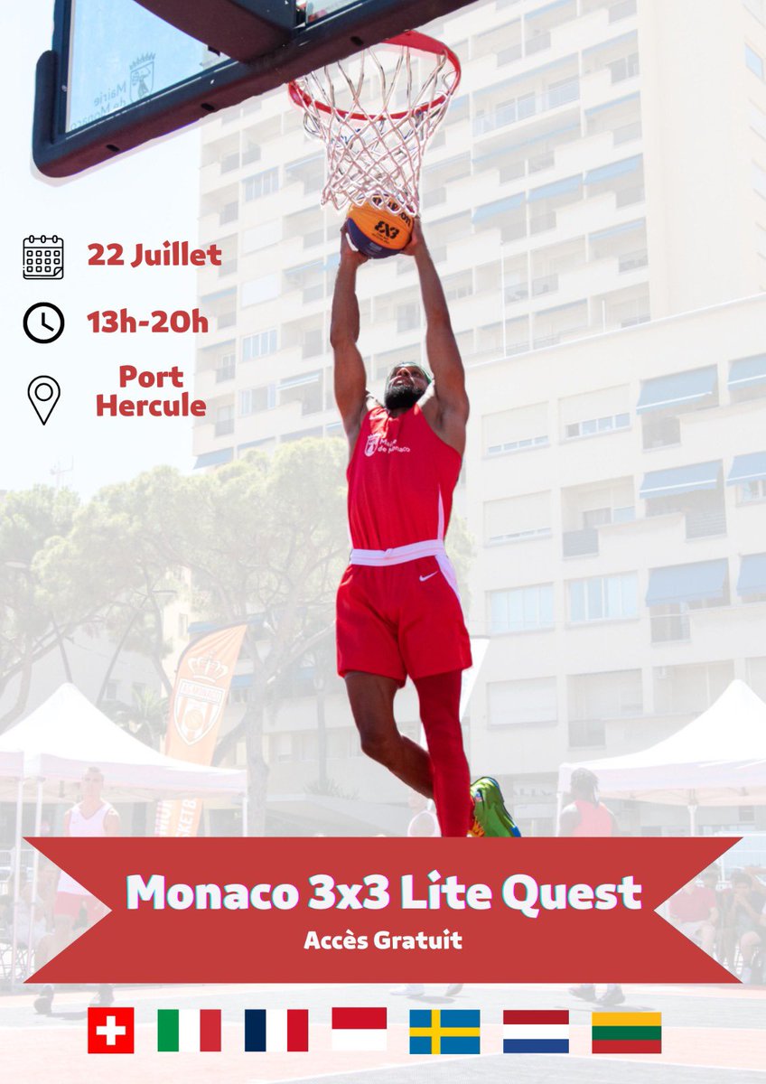 The <a href="/MairieMonaco/">Mairie de Monaco</a> International <a href="/FIBA3x3/">3x3 Basketball | FIBA3x3</a> Lite Quest 2023 will start saturday ! 

Free Access all day.
Dj set @thomaslyy_ .
13h - 18h Pool phase
18h - 20h Playoff phase 

3000 euros prize money
1 ticket for <a href="/FIBA3x3/">3x3 Basketball | FIBA3x3</a> pro circuit on Lublin.