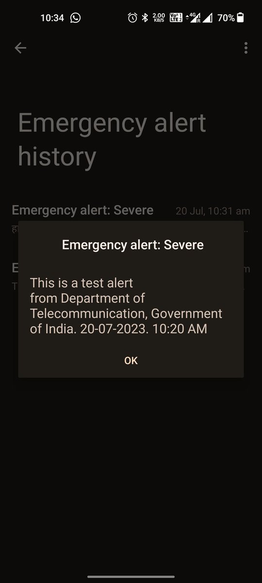 saeed_rahmank's tweet photo. Just received a mysterious test alert on my phone and some colleagues got it too! 🚨 It claims to be from the Department of Telecommunication, Govt of India. 

Anyone else got it? Any idea what it's about? https://t.co/KloP9ht8Wf