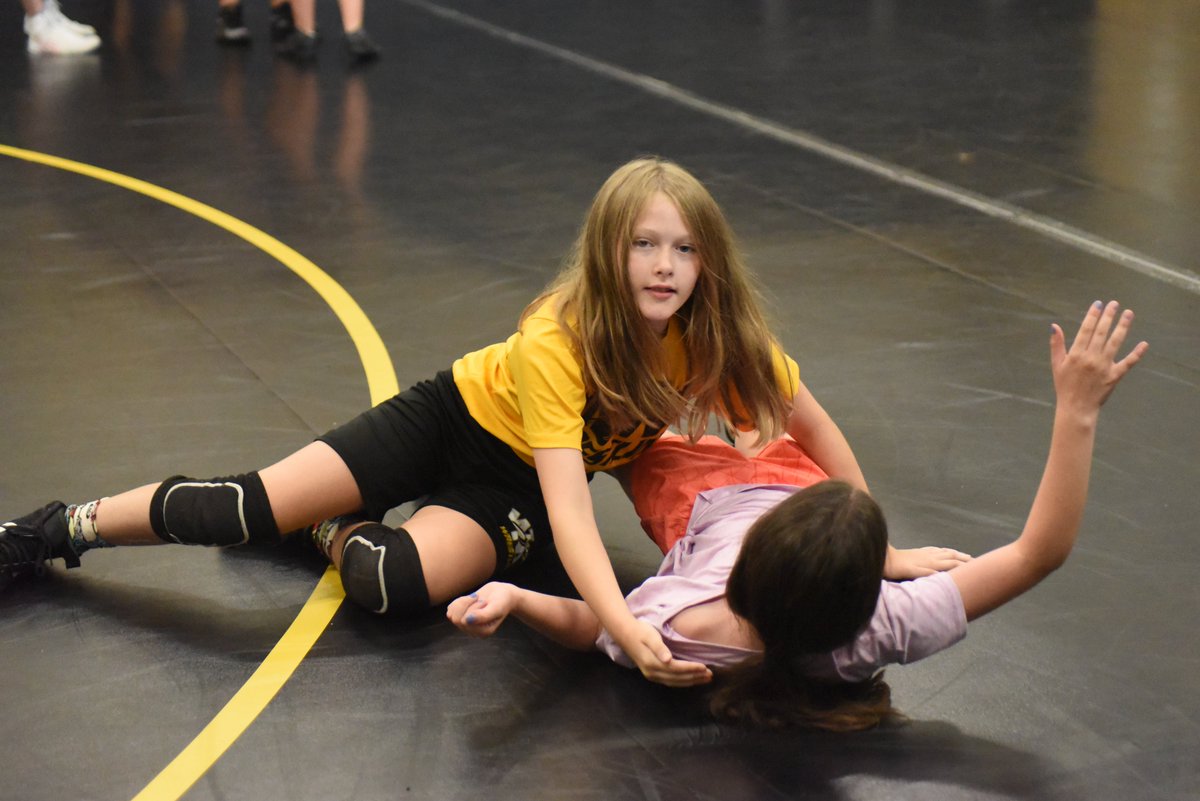 Watkins Girls Wrestling  Camp, July 17-21
1. Girls
2. Coach Jayne
3. 9th grade counselors: Elliana Perry, Cheznie Vieira, Payton Morse
4. Madison M.