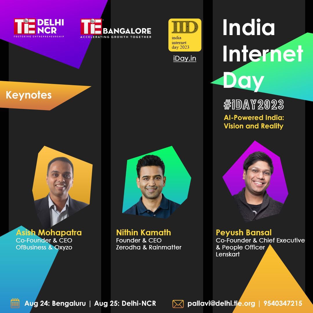 TiEBangalore's tweet image. Announcing Keynotes for Indian Internet Day 2023! 

Register Now - lnkd.in/d7PV94CN
Don&apos;t miss the discount - Grab 25% off, use code: iDay25
Visit iday.in for more details

#indiainternetday2023 #iday2023 #ai #artificialintelligence #technology #startup