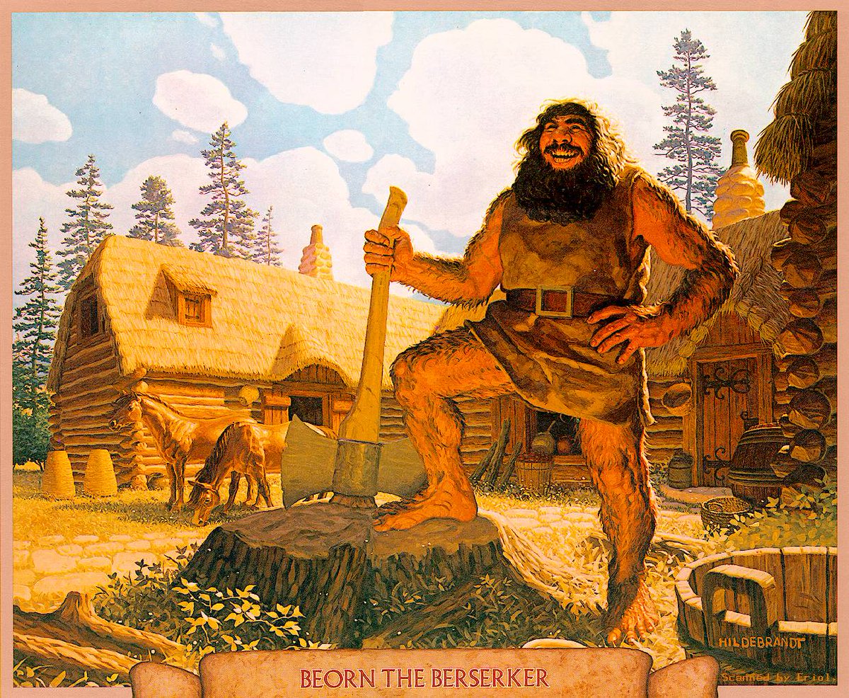 #OTD - 20 July - in 2941 (3rd Age)
#Beorn
#JRRTolkien #TheHobbit
Ch. VII ‘Queer Lodgings’
‘Beorn the Berserker’ #GregHildebrandt & #TimHildebrandt (born January 23, 1939)
For the 1978 J.R.R. Tolkien Calendar
#BrothersHildebrandt #illustration #illustrationart #illustrationartists