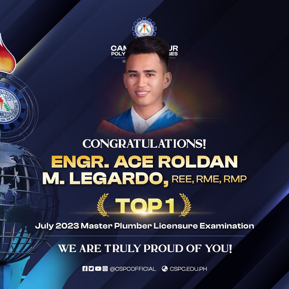 cspcofficial's tweet photo. 🏆 YES, WE ACED IT! 🏆

Hards hat off to the 27 brilliant CSPCeans who excelled in the July 2023 Master Plumber Licensure Exam given last 15 &amp; 16 July 2023 by the Professional Regulation Commission! https://t.co/rwhrYCOC1X