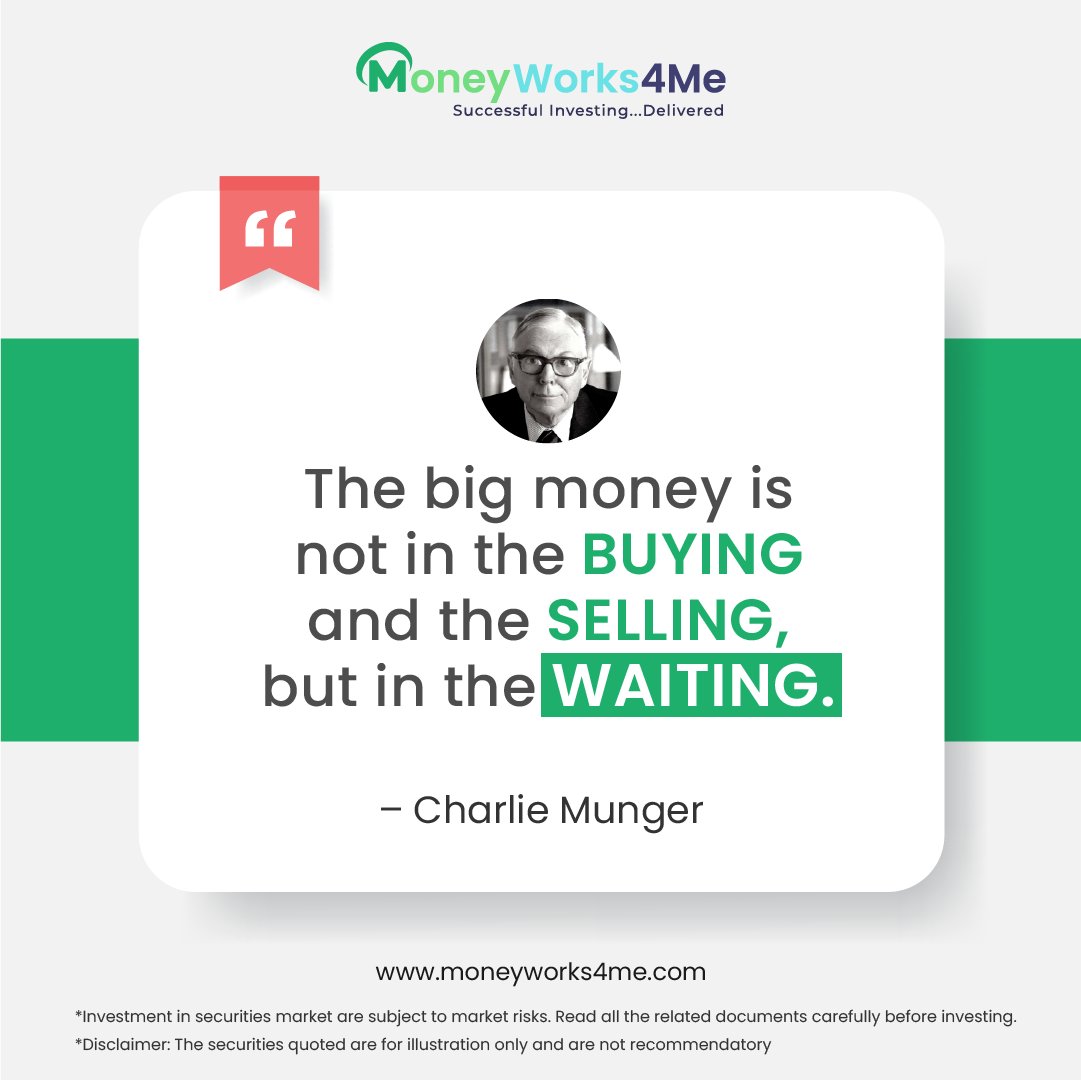 MoneyWorks4ME's tweet photo. The big money is not in the buying and the selling but in the waiting - Charlie Munger
#stockmarketquote #financialmarkets #investing #stocks #stockquotes #investmentquotes #moneyworks4me https://t.co/dDbFlP0D7l