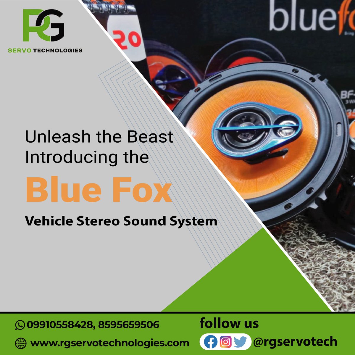 Rgservotech's tweet photo. Pump Up the Volume: Introducing Our Mind-Blowing Blue Fox Vehicle Sound System! 
Visit here- https://t.co/YzjVtZHGbS
#rgservotech #PrecisionControl #EfficiencyRevolution #IndustrialAutomation #NextGenTechnology #SmartManufacturing #MusicOnWheels #CarAudio #SoundSystem https://t.co/mHTU22qTUY