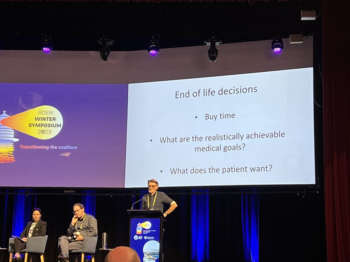 joncheah's tweet photo. Never rush end of care decisions . Have a system for everything (ethics / communication etc ) Peter Saul at #acemws23 https://t.co/II7vz5fs4S