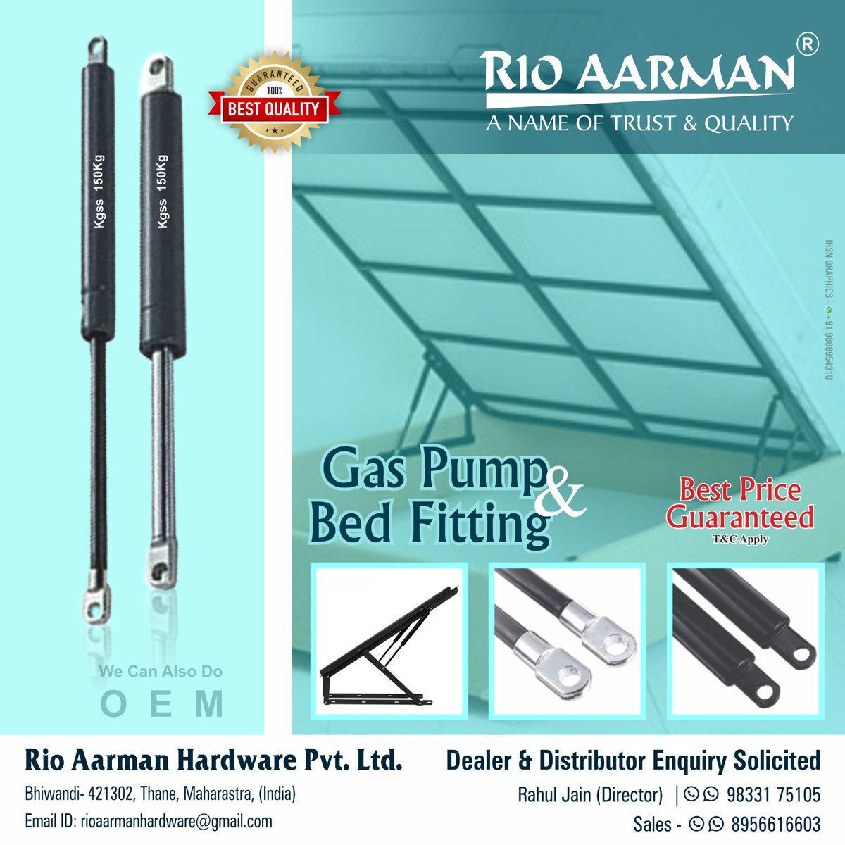 “𝐑𝐈𝐎 𝐀𝐀𝐑𝐌𝐀𝐍 𝐇𝐀𝐑𝐃𝐖𝐀𝐑𝐄' Brings best Gas Pump & Bed Fittings in strong and premium quality.

#Rioaarmanhardware #Aaro #doormagnet #profile #decorativeprofile #TandemBox #Kitchen #hardwarestore #AutoHinges #SlidingTrackRollers #Tendombox #hardware #OEM