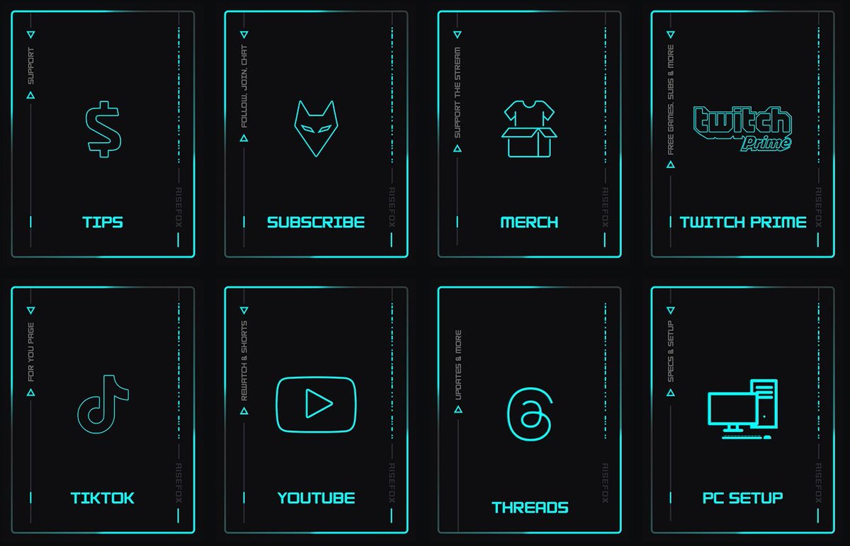 RiseFox's tweet photo. Made some new profile panel for the channel. Hate or love it? #GraphicDesign #twitch #twitchstreamer #channel https://t.co/R5TJQFnDCb