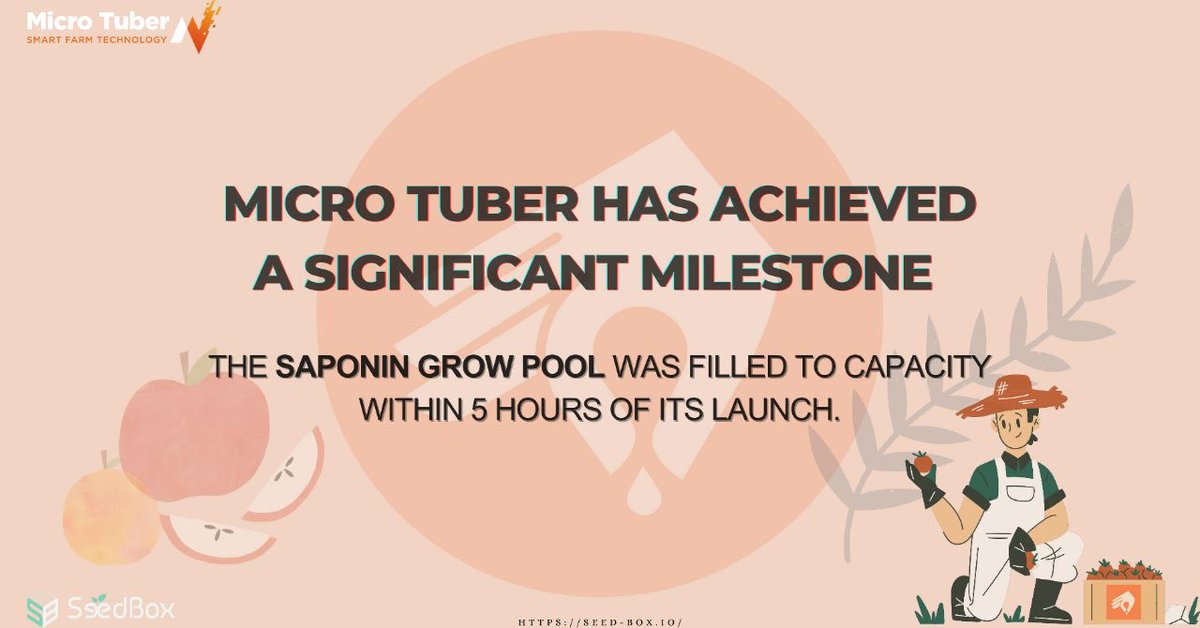 Micro_tuber's tweet photo. Great News from MicroTuber Community!
The eagerly anticipated Saponin Grow pool was filled in just 5 hours after our initial post!
Pool Details;
https://t.co/qevxm0qWoY
Congratulations to the Participants.
#metarising #microtuber #mct #mrg #clean2earn #gamefi #nft #mexc https://t.co/pG7aa67rIL