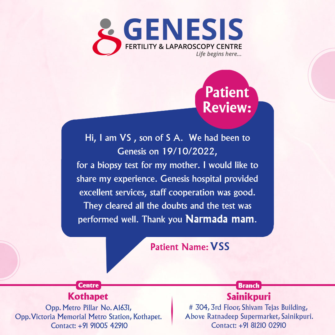 At #Genesis, we always do our best to provide comprehensive care for couples. Thank you, Vijaya Sankar for sharing these gracious words with us. Book an appointment at Genesis for effective treatment. #DrNarmadaKatakam #bestdoctor #patientfeedback #Testimonials #PatientTestimony