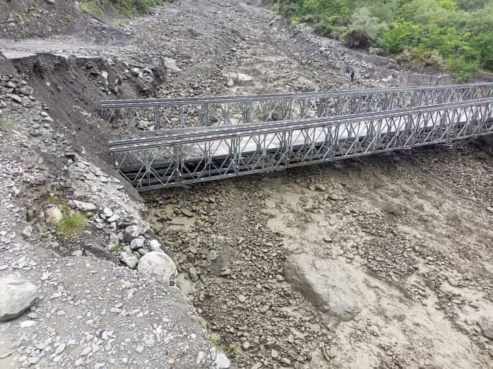 Recently Constructed bridge at shahidas Nullah Laspur Upper Chitral. Salam to the Engineers